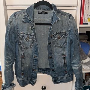 Express Denim Jean Jacket Women’s Distressed Size Small